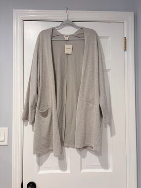 DONNI Sandwash Ribbed Cardigan NWT One Size Neutral Lightweight Duster